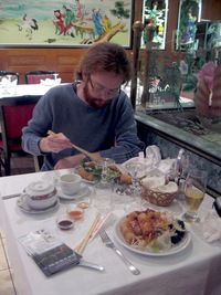 Enjoying the local Chinese buffet.