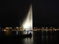 Jet d'eau at night